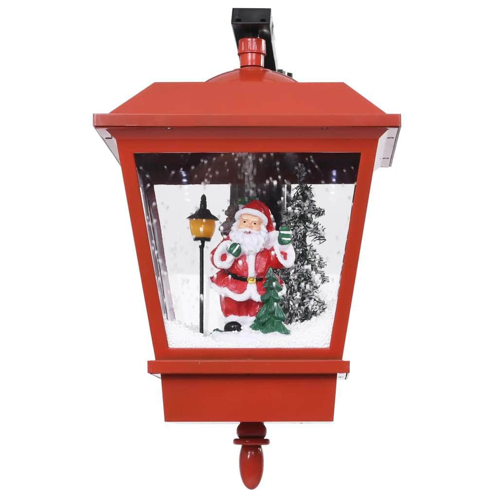 Christmas Wall Lamp with LED Lights and Santa Red