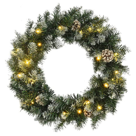 Christmas Wreath with LED Lights Green /PVC