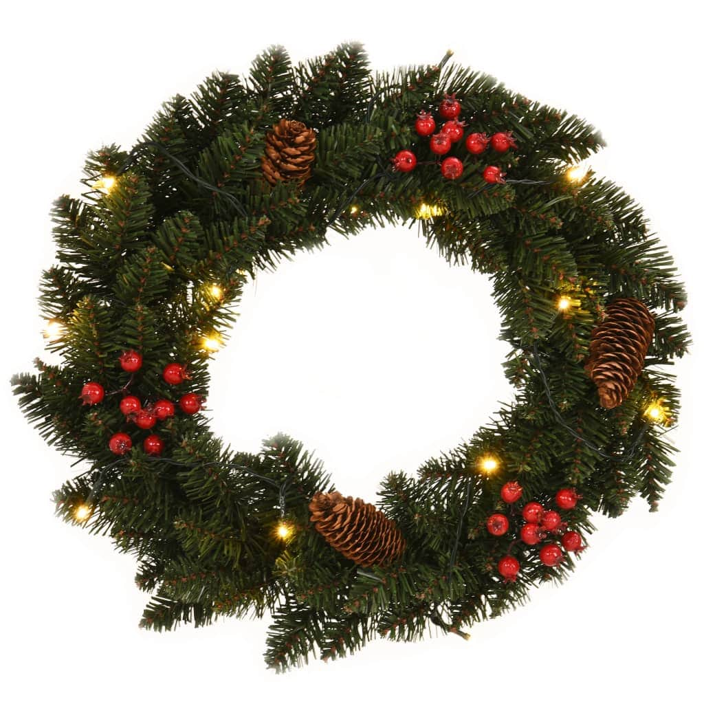 Christmas Wreaths 2 pcs with Decoration Green