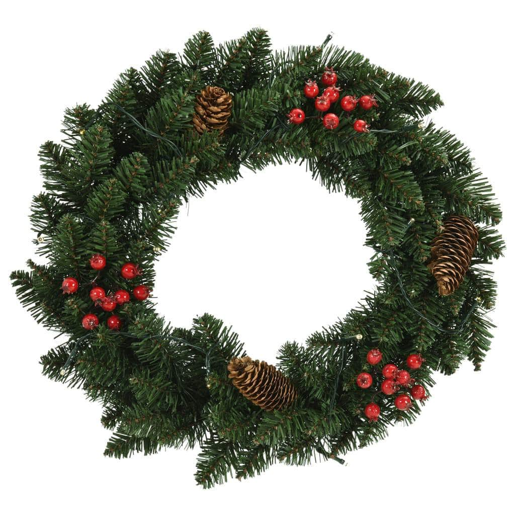 Christmas Wreaths 2 pcs with Decoration Green