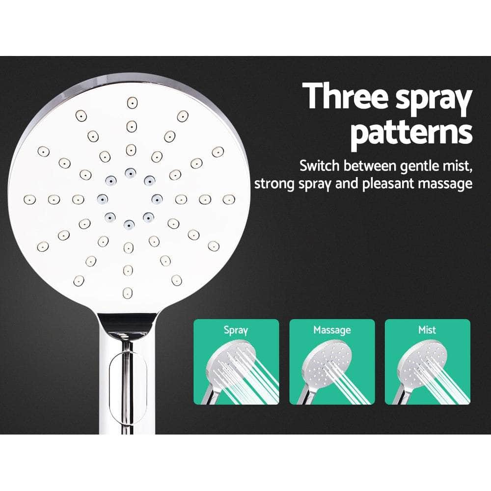 Chrome Handheld Round High Pressure Rain Shower Head Set