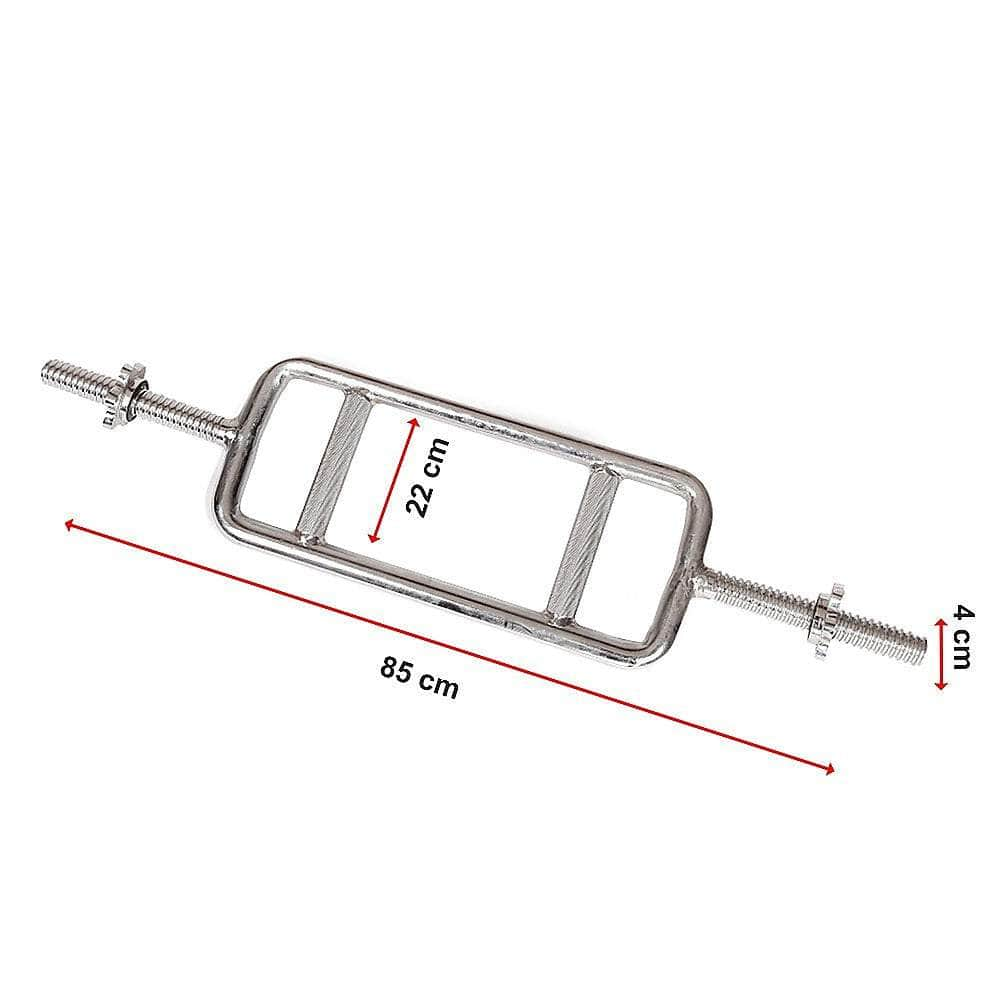 Chrome Tricep Bar Barbell Heavy Duty with Spinlock Collars