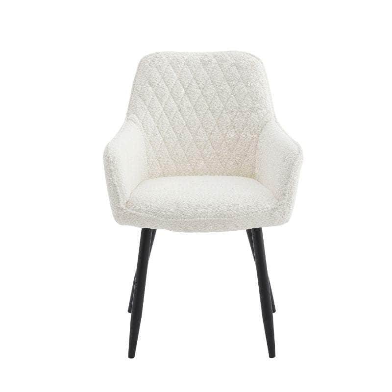 Cindy Ivory Fabric Dining Chair 2PC Elegant and Comfortable Set