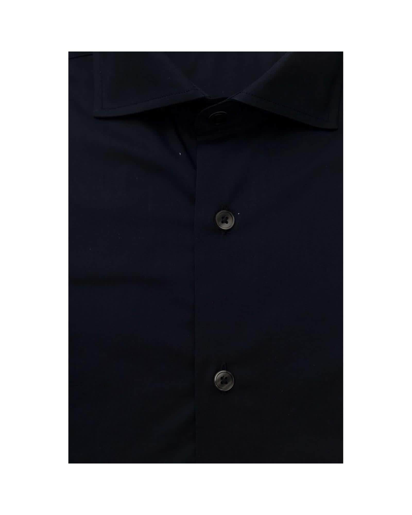 Classic Black/Blue/White Bagutta Men'S Cotton Shirt