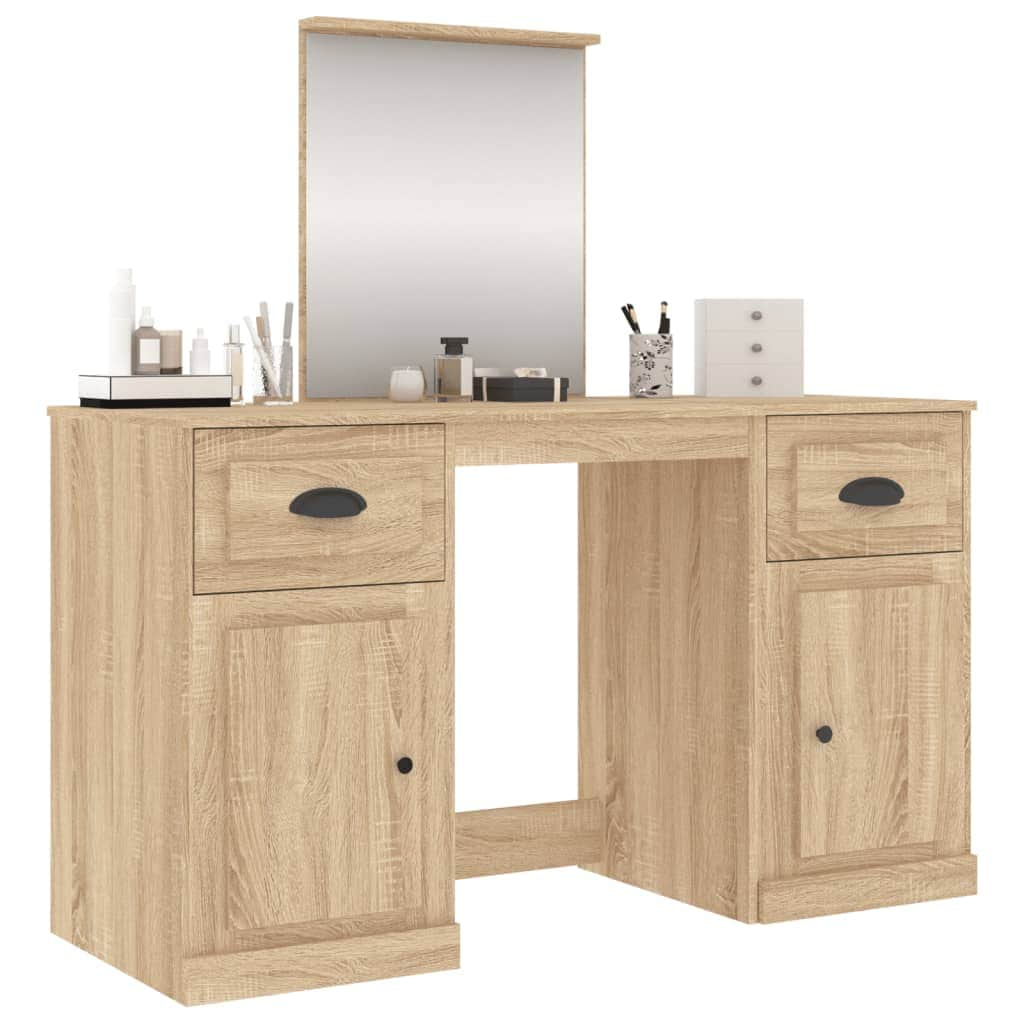 Classic White Vanity: A Stylish Dressing Table with Mirror