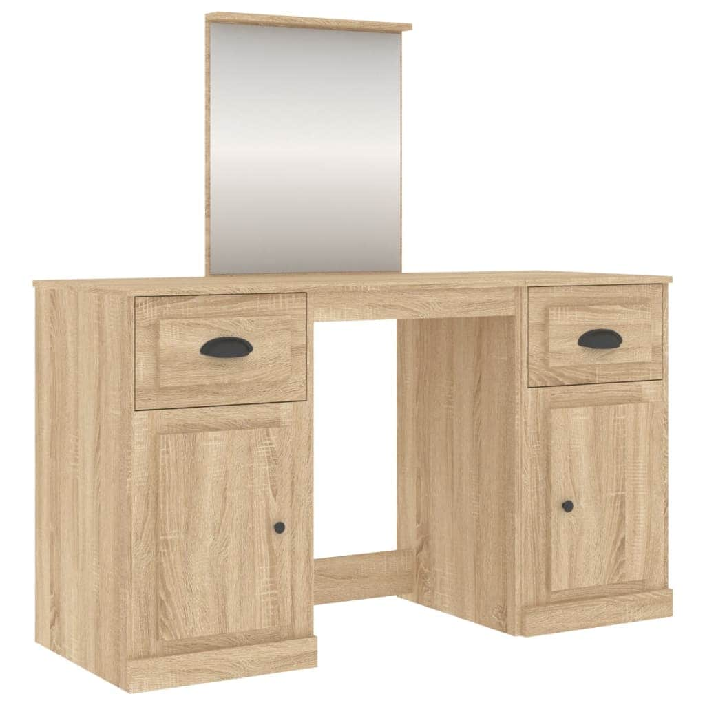 Classic White Vanity: A Stylish Dressing Table with Mirror