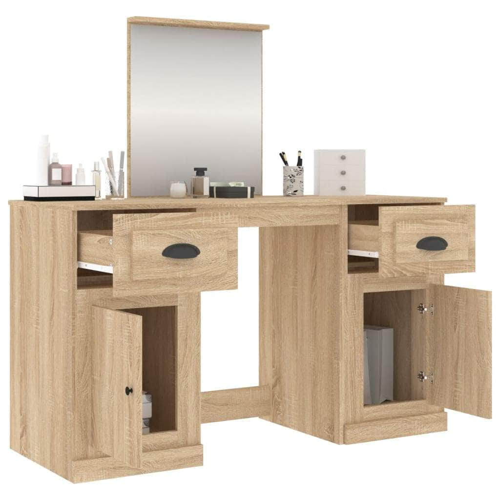 Classic White Vanity: A Stylish Dressing Table with Mirror