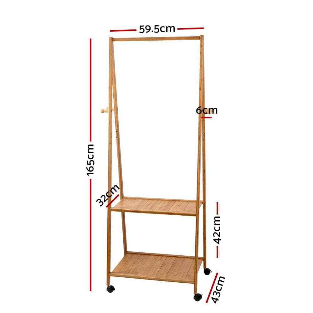 Clothes Rack Coat Stand 165X59Cm Hanger Wheels