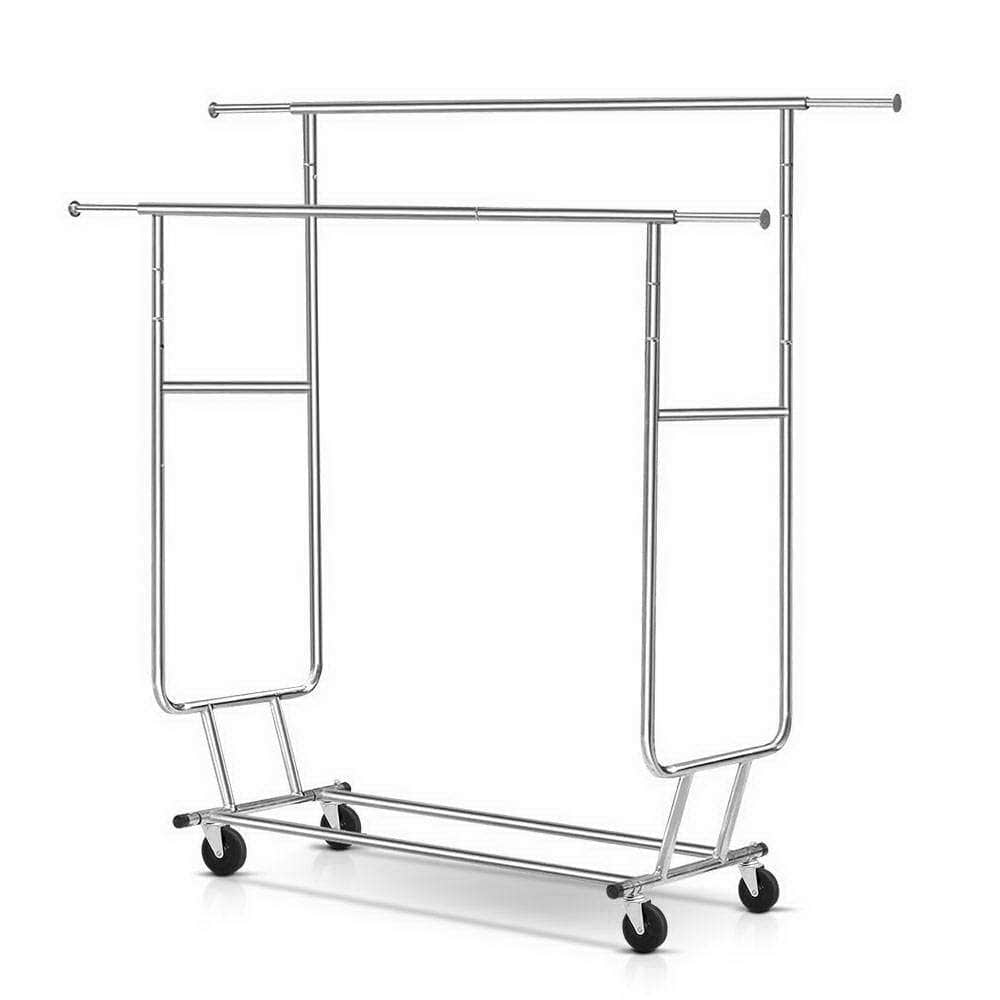 Clothes Rack Double Rail Coat Stand Adjustable Hanger