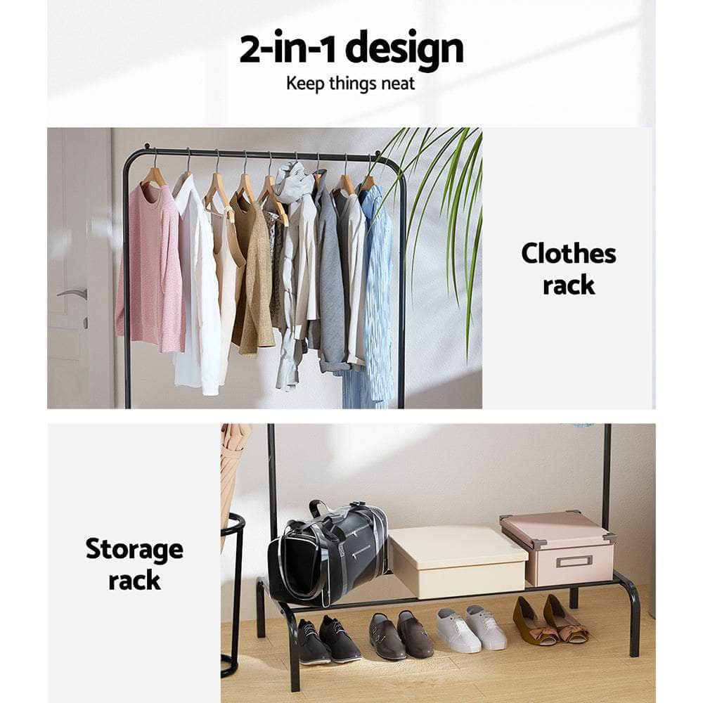 Clothes Rack Garment Rail Coat Hat Hook Hanger Display Stand Storage