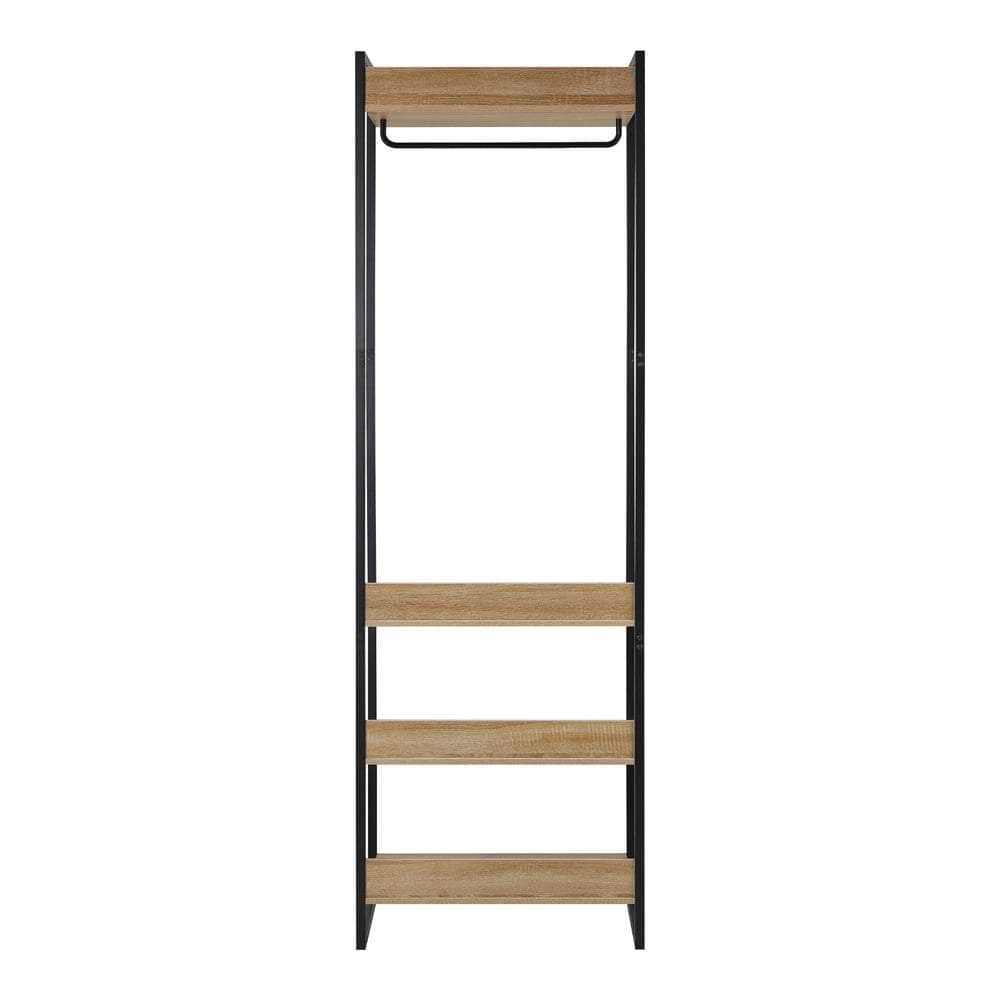 Clothes Rack Open Wardrobe 4 shelves Hanging Rail Metal