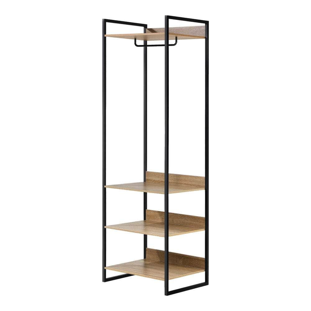 Clothes Rack Open Wardrobe 4 shelves Hanging Rail Metal