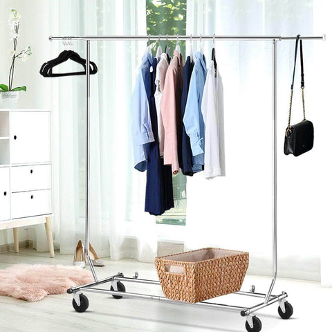 Clothes Rack Rail Coat Stand Adjustable Hanger