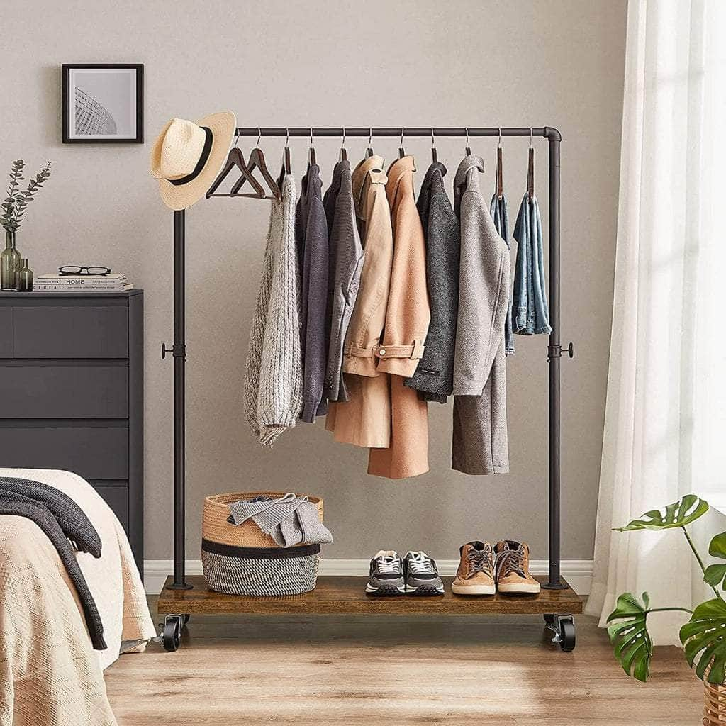 Clothes Rack Rustic Brown And Black Hsr65Bxv1