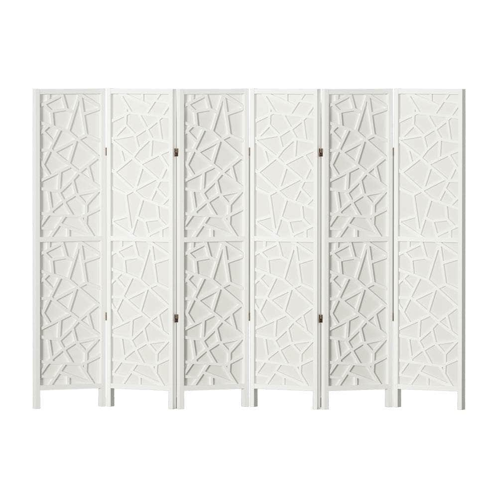 Clover Room Divider Screen Privacy Wood Dividers Stand 6 Panel White