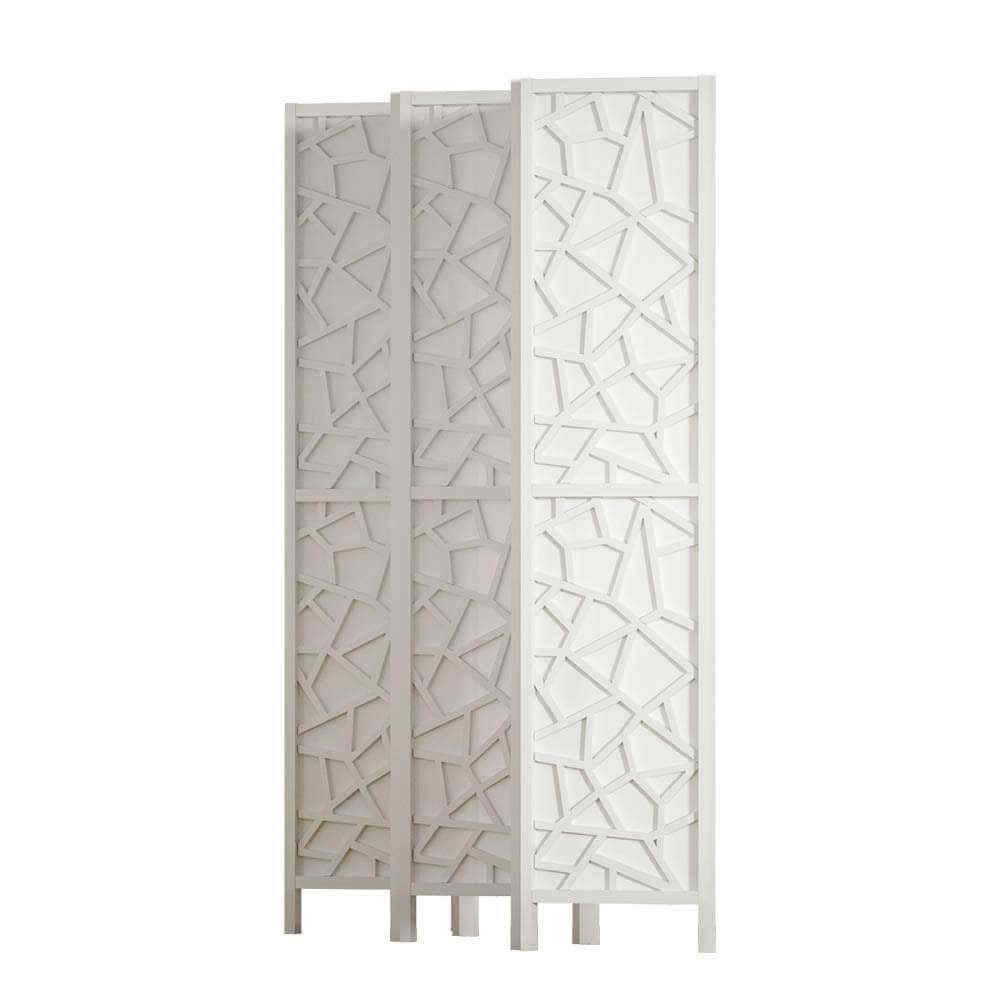 Clover Room Divider Screen Privacy Wood Dividers Stand 6 Panel White