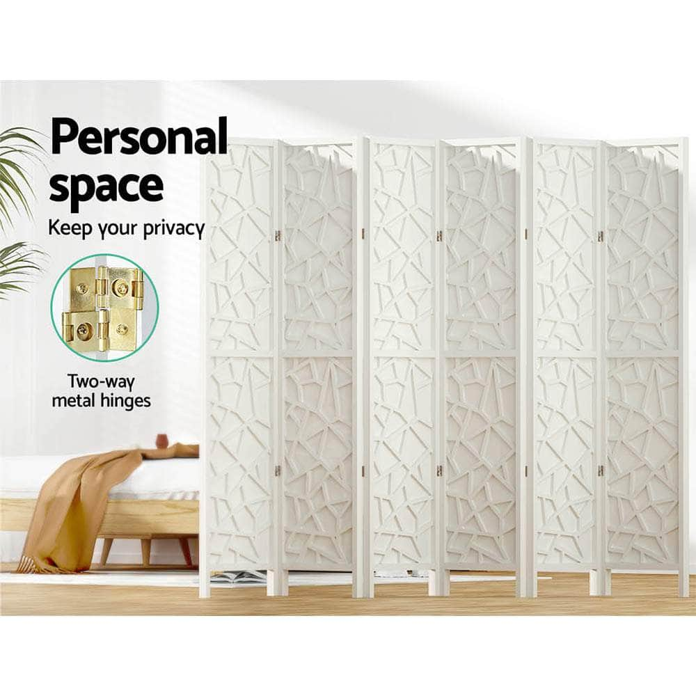 Clover Room Divider Screen Privacy Wood Dividers Stand 6 Panel White