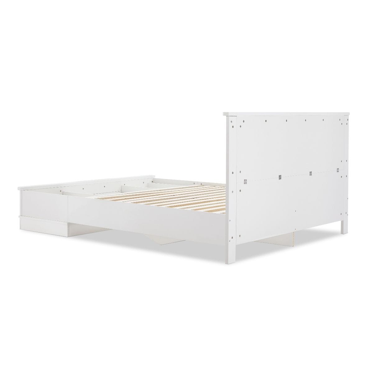 Coastal-Inspired White Bedframe with Double Storage Drawers – Simple deals