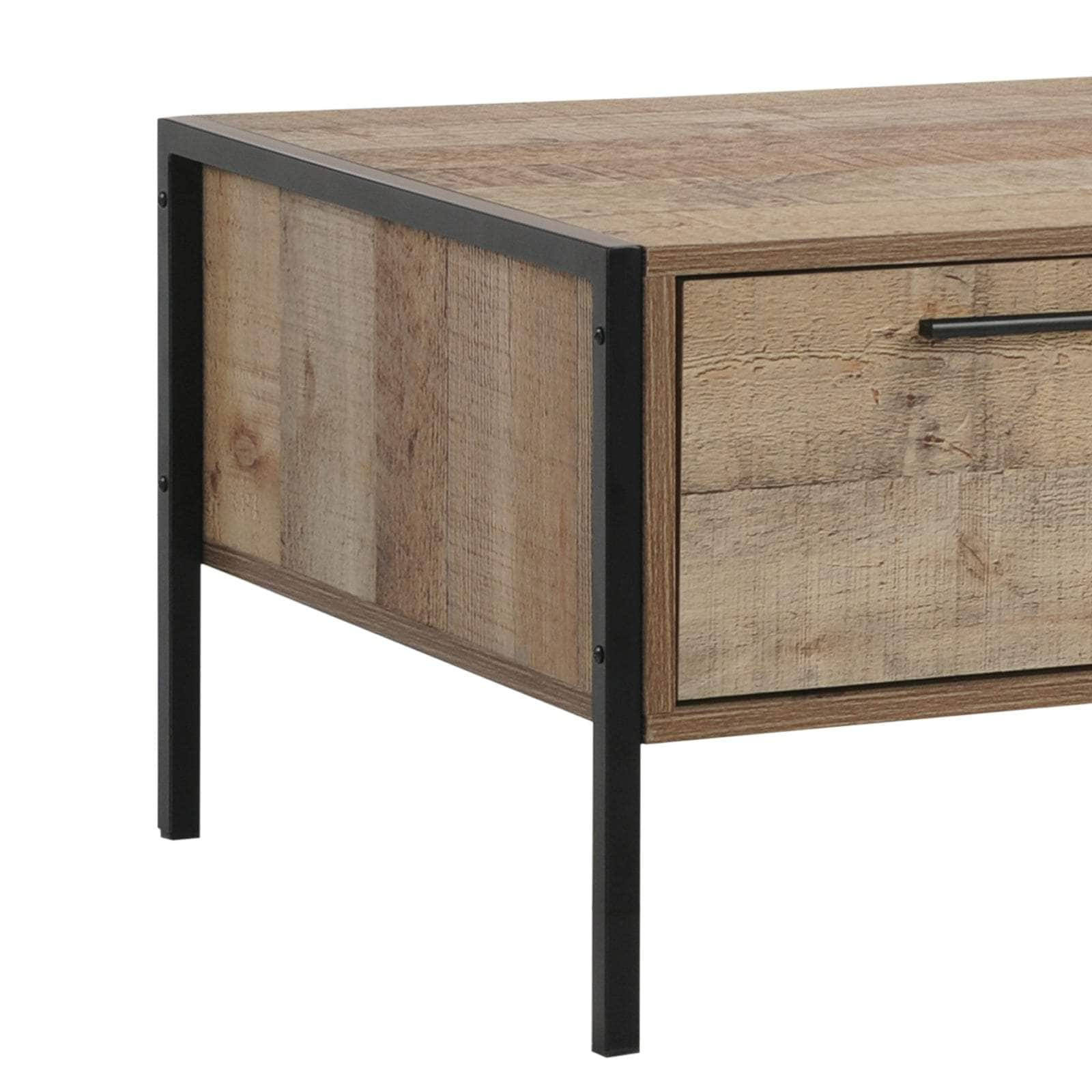 Coffee Table 2 Drawers Particle Board Storage In Oak