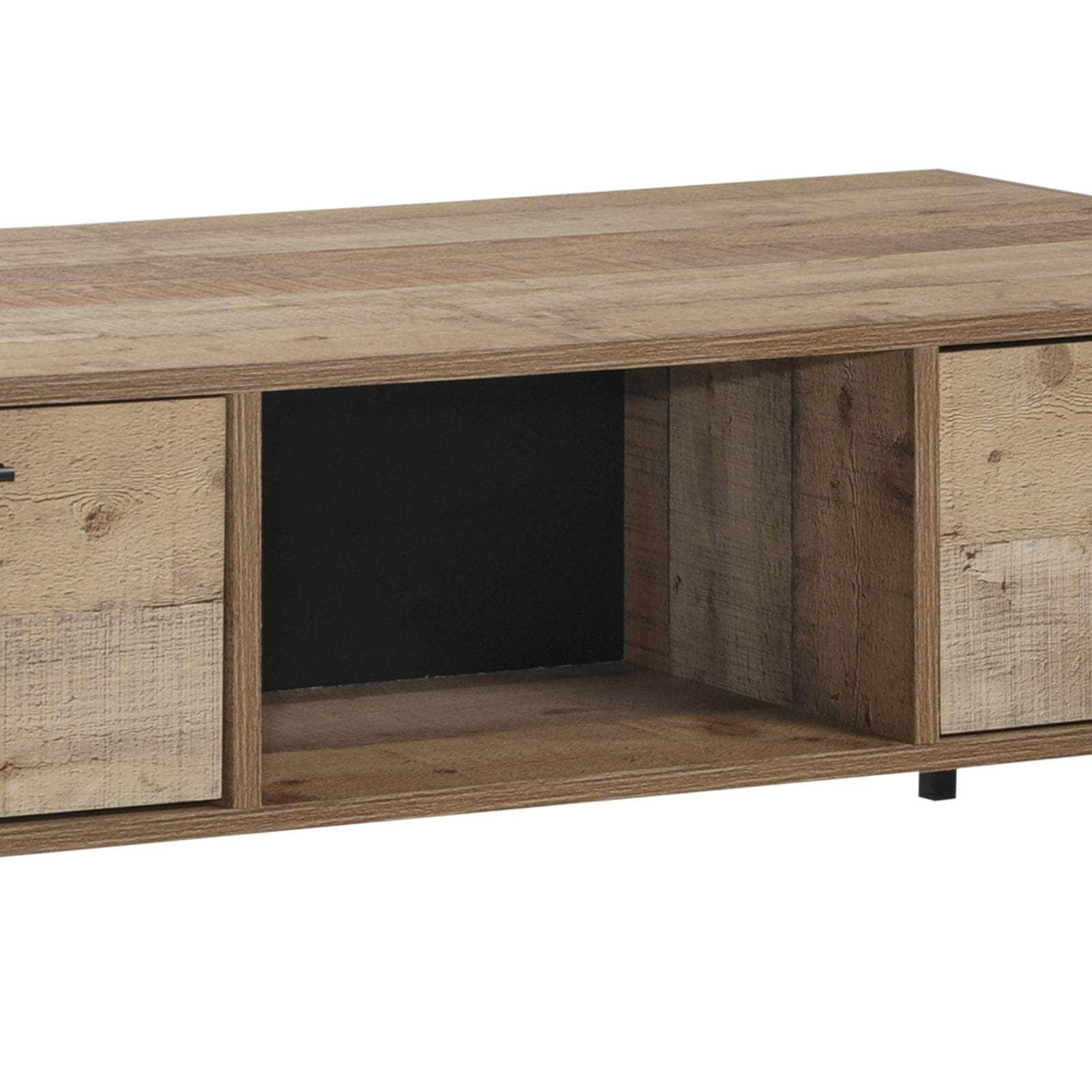 Coffee Table 2 Drawers Particle Board Storage In Oak