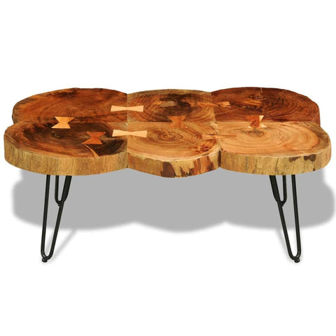 Coffee Table 35 Cm 6 Trunks Solid Sheesham Wood