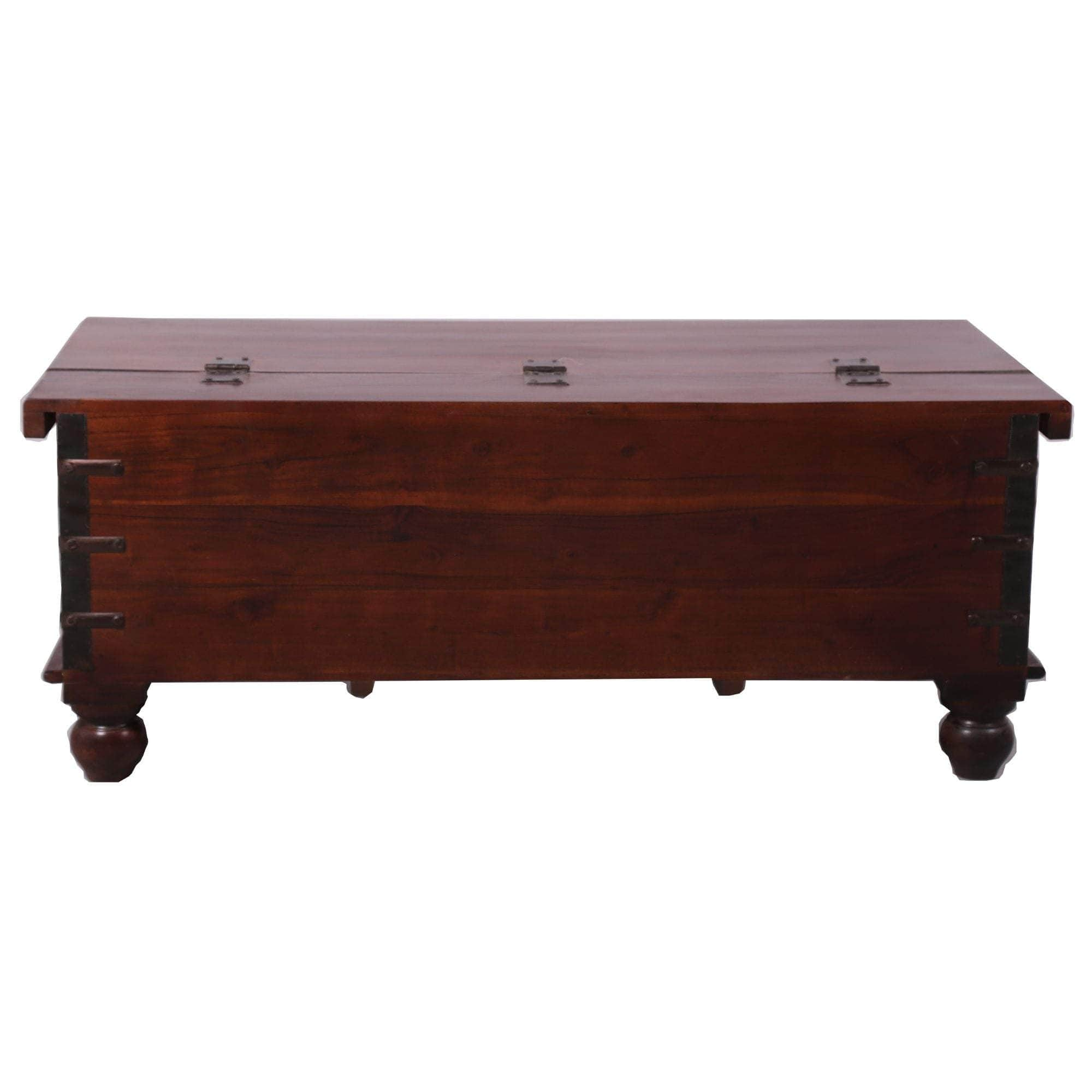 Coffee Table Antique Handcrafted Solid Mango Wood Storage Chest Box