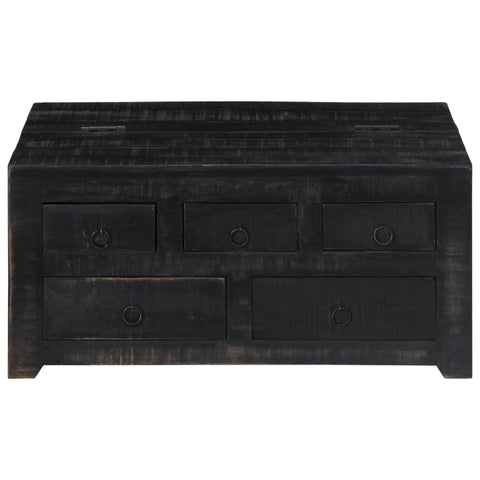 Coffee Table Black Solid Mango Wood