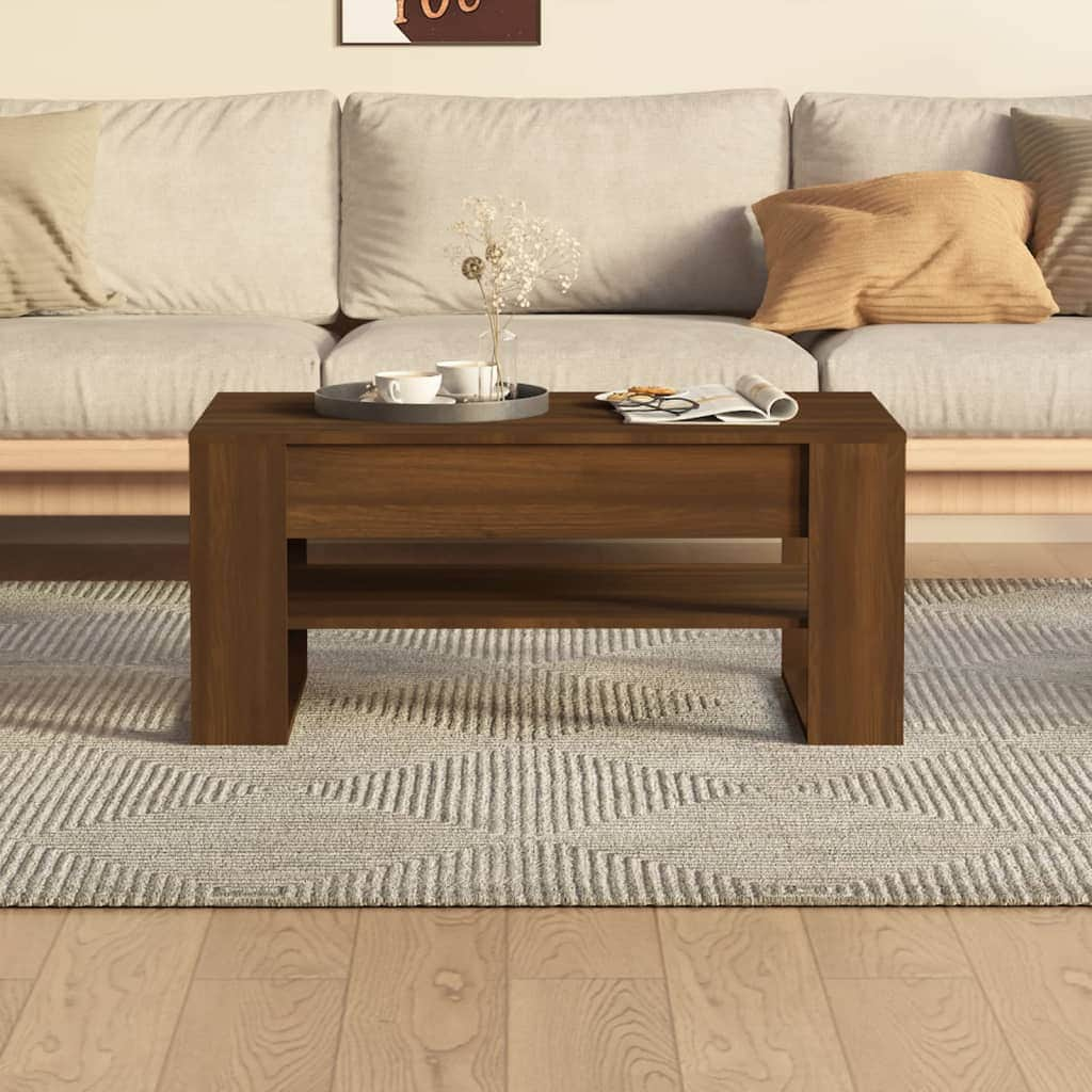 Coffee Table Brown-Oak Engineered Wood