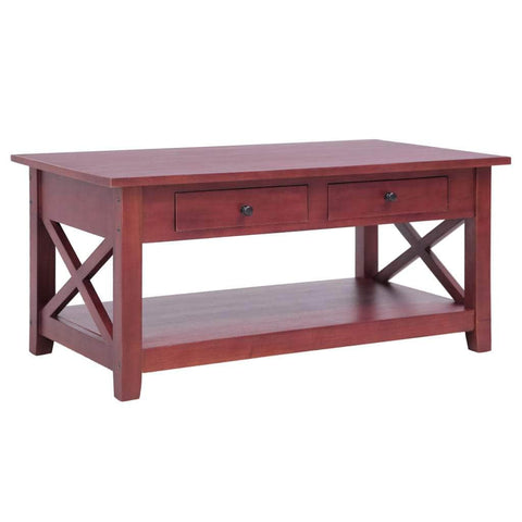 Coffee Table Brown Solid Mahogany Wood