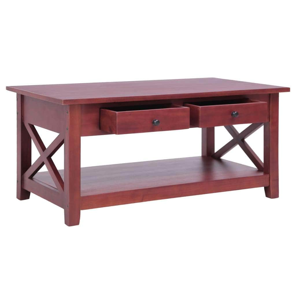 Coffee Table Brown Solid Mahogany Wood