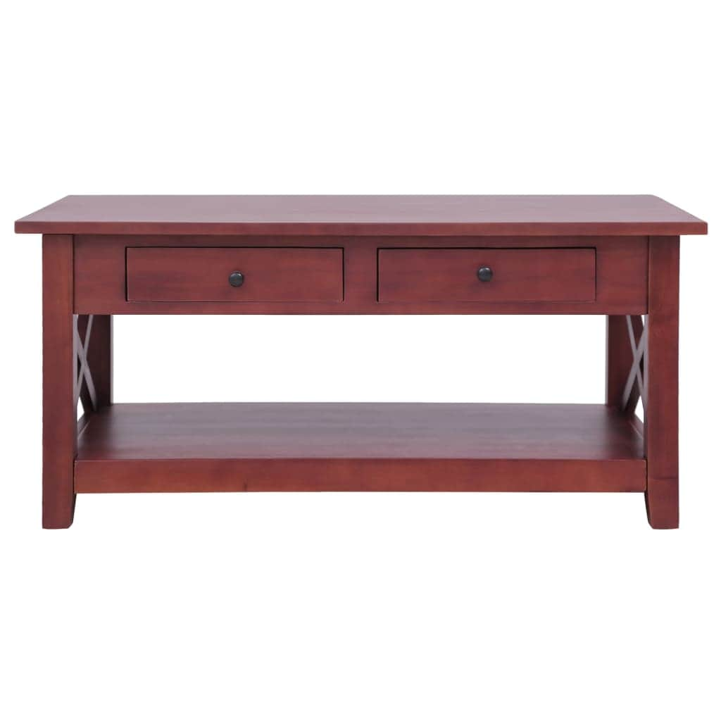 Coffee Table Brown Solid Mahogany Wood