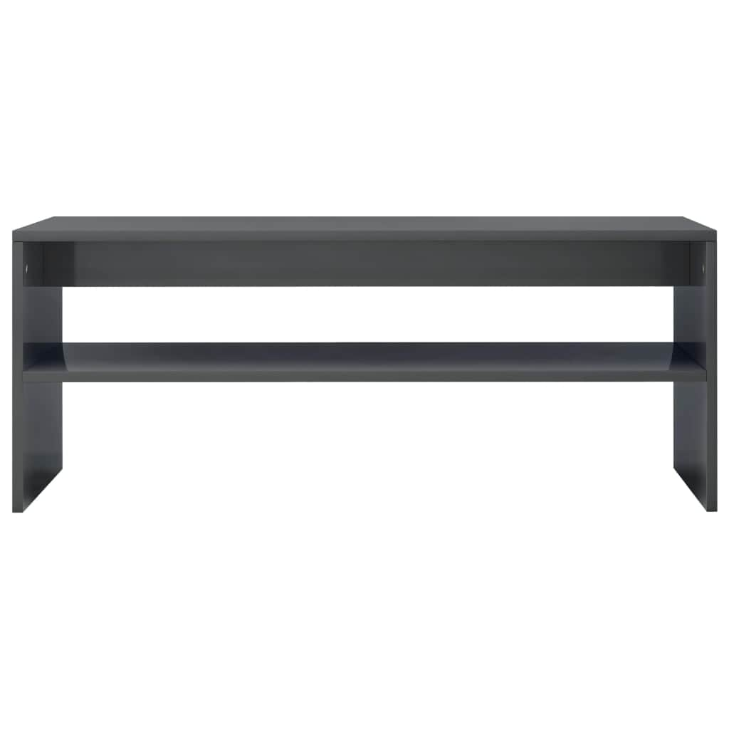 Coffee Table High Gloss Grey Chipboard