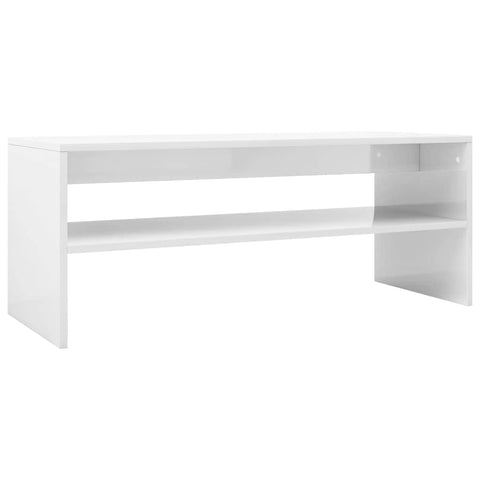 Coffee Table High Gloss White Chipboard