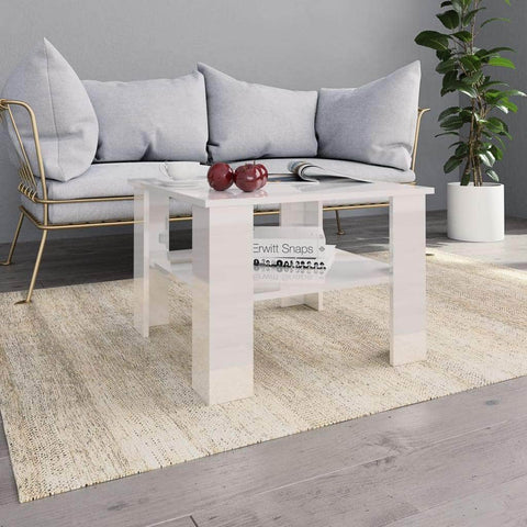 Coffee Table High  Gloss White Chipboard