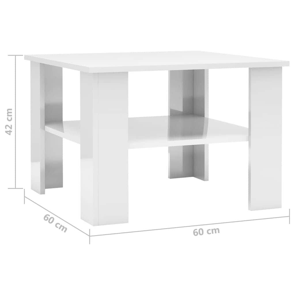 Coffee Table High  Gloss White Chipboard