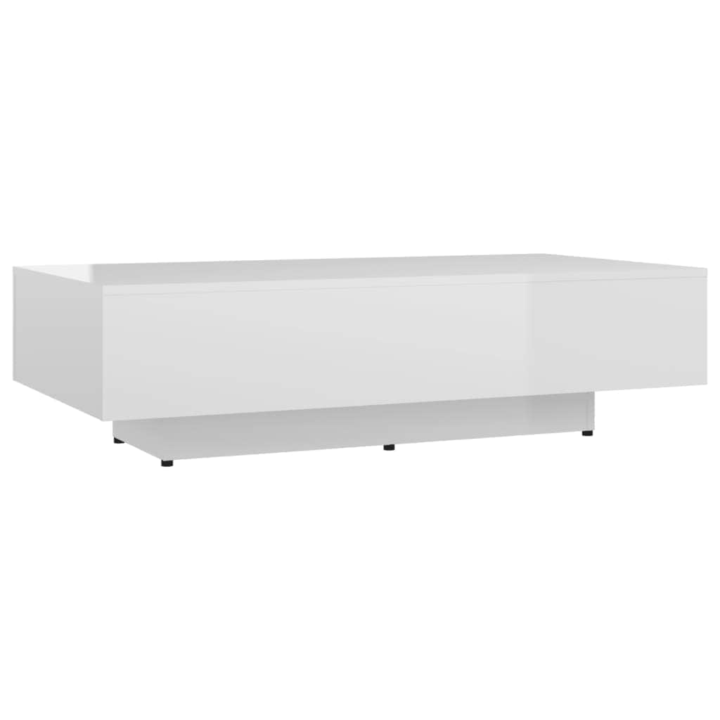 Coffee Table High Gloss White Engineered Wood