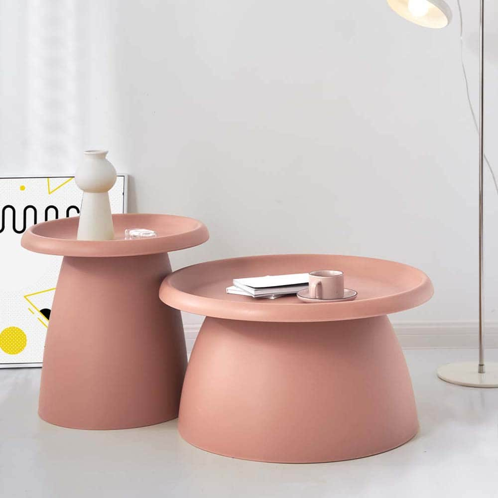 Coffee Table Mushroom Nordic Round Small Side Table 50CM YE/PK/GY/RD/WH/GR