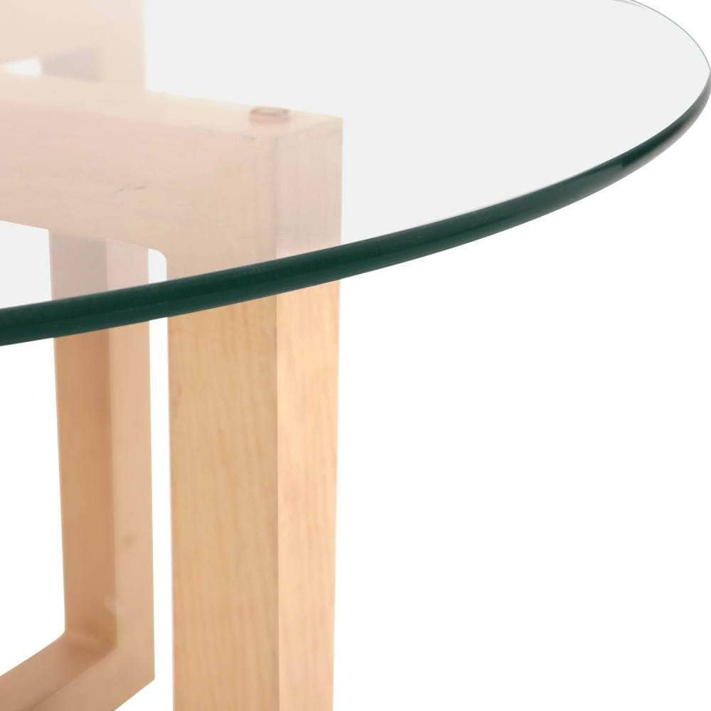 Coffee Table Round 80Cm Tempered Glass