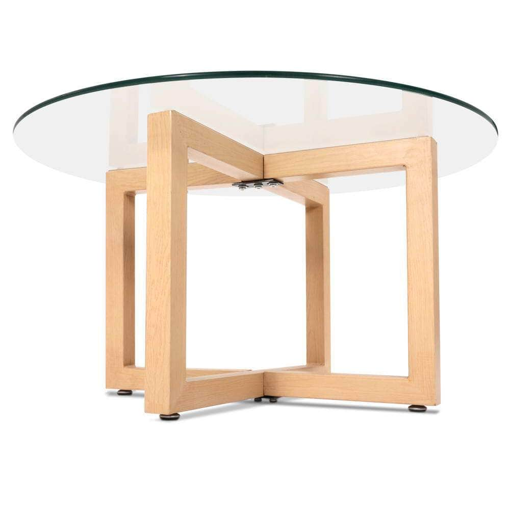 Coffee Table Round 80Cm Tempered Glass