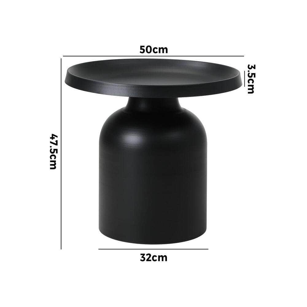 Coffee Table Round End Table Side Table Black