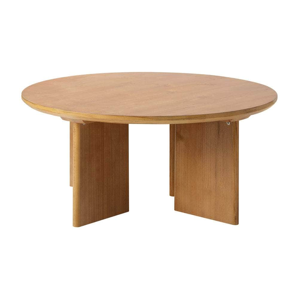 Coffee Table Round Side End Tables Wooden Natural