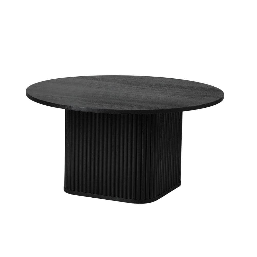 Coffee Table Round Wooden Black