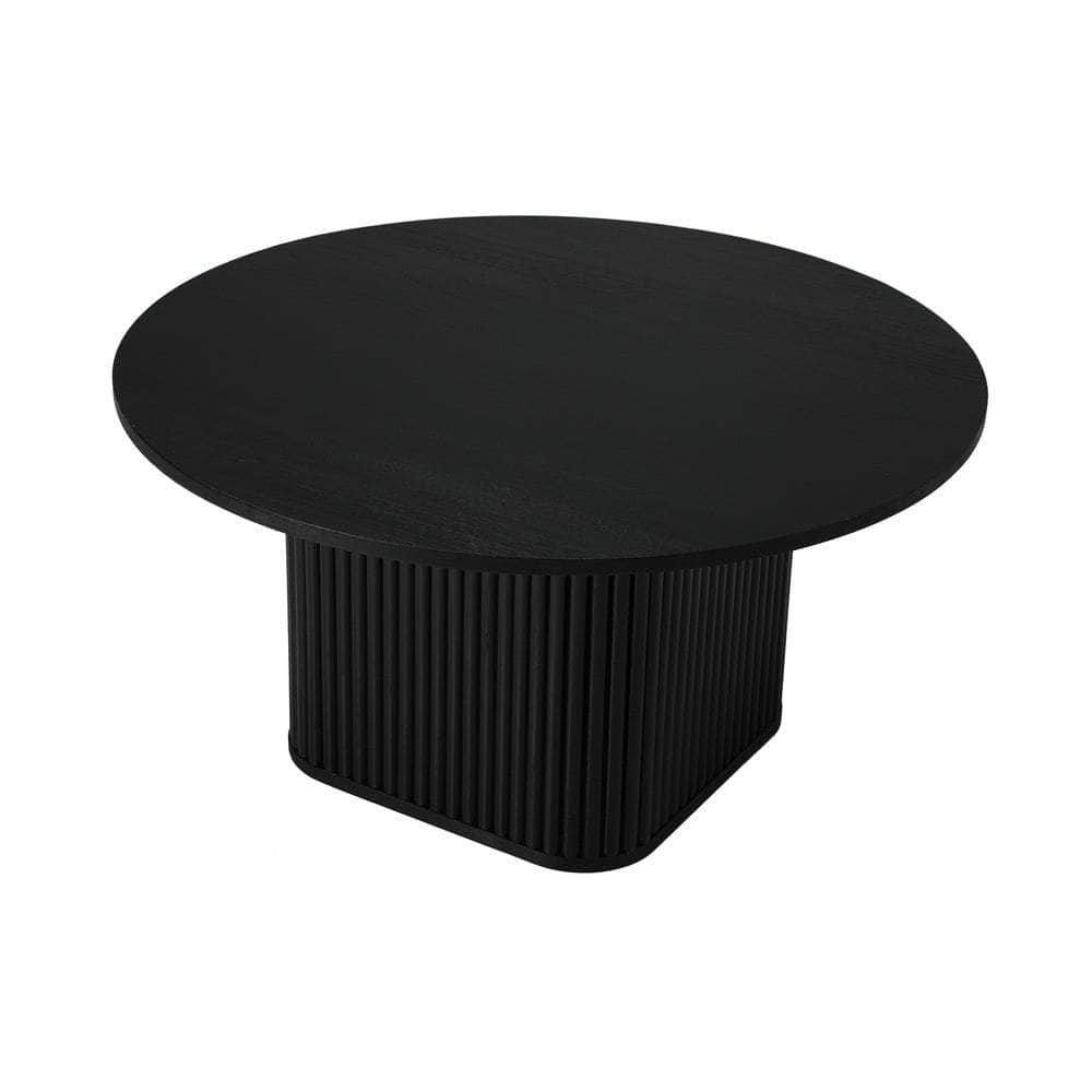 Coffee Table Round Wooden Black