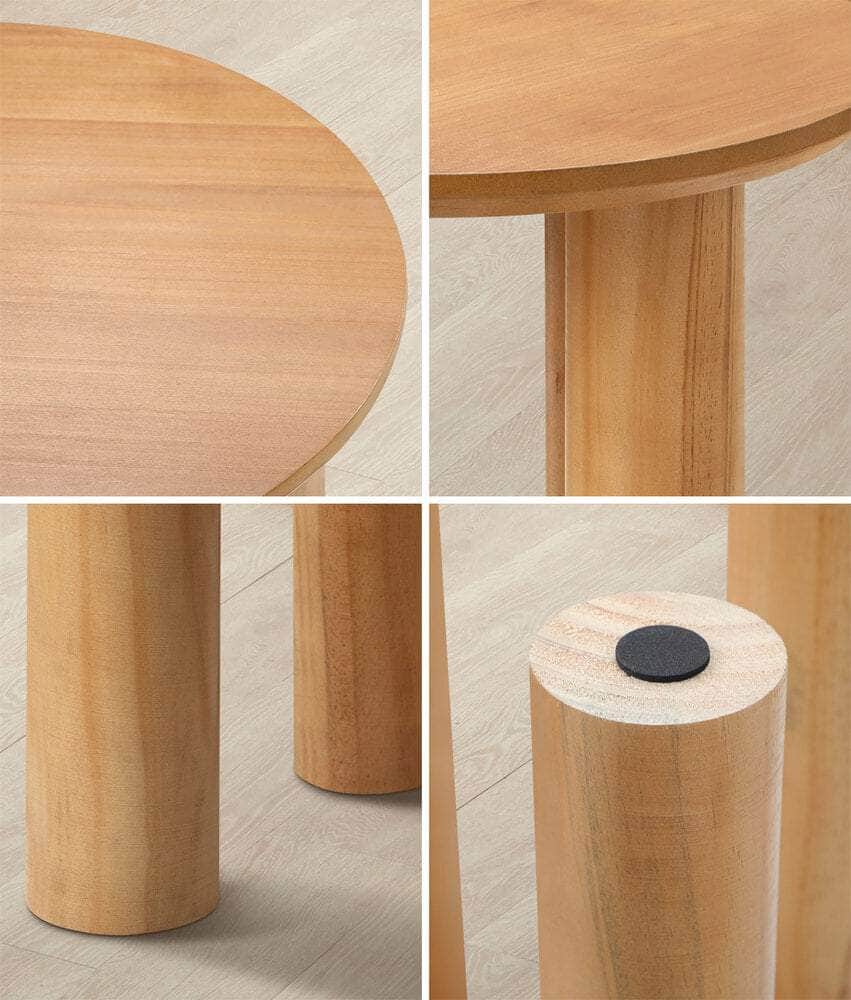 Coffee Table Side End Tables Round Wooden