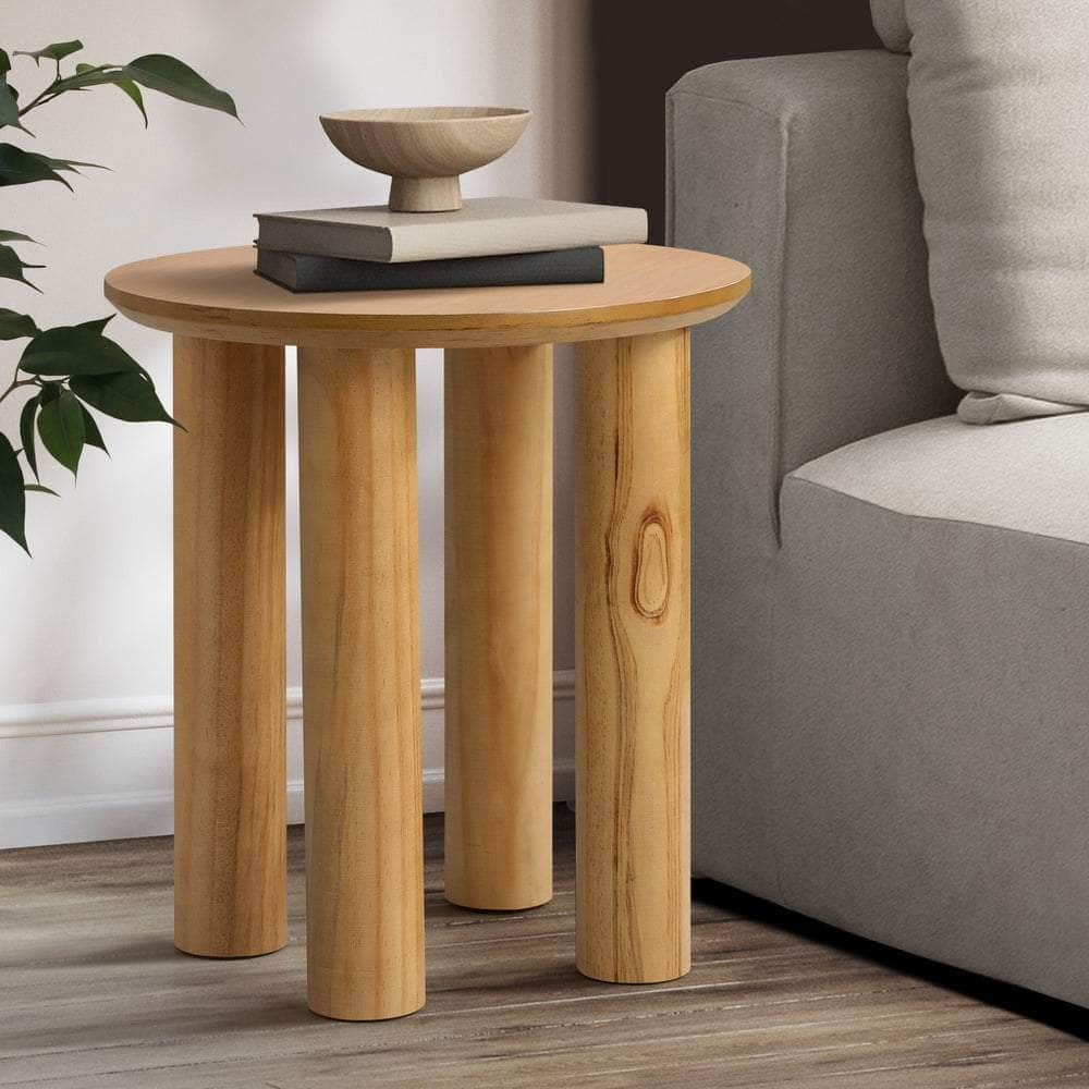 Coffee Table Side End Tables Round Wooden