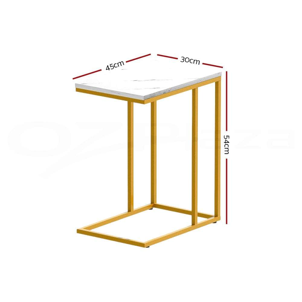 Coffee Table Side Table Marble Effect Emma