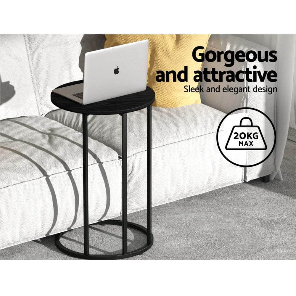 Coffee Table Side Table Round Black Martha