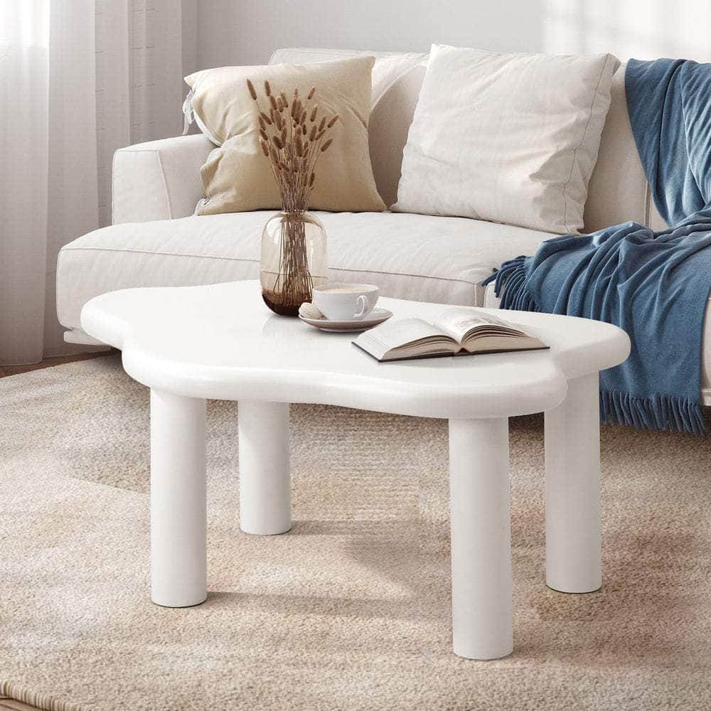 Coffee Table Side Tables Living Room White Irregular