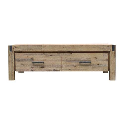 Coffee Table Solid Acacia Wood & Veneer 1 Drawers Storage Oak