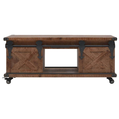 Coffee Table Solid Fir Wood Brown